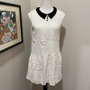 Forever 21 Mini Dress Size Medium White with Black Dots Sleeveless TWEE Style